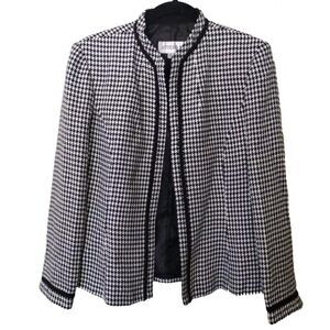 Women's Checkered Blazer Formal Black White Career Office Women’s Size 8